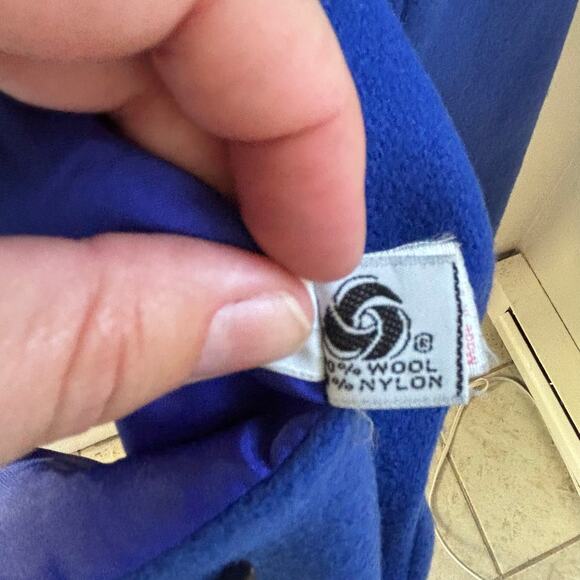 Vintage Rothschild Girl's Wool Blend Long Coat Velvet Trim Royal Blue Size 8 - Picture 9 of 11